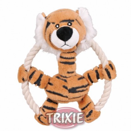 Tigre con aro de cuerda