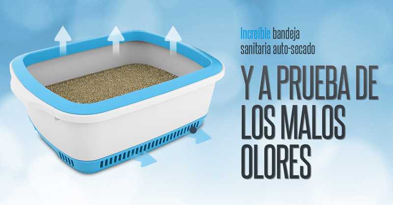 Ventilación del arenero para gatos con la tecnología Convactive