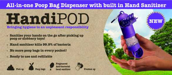 Handipod para perros Handipod, gel limpiamanos y bolsitas en un mismo accesorio