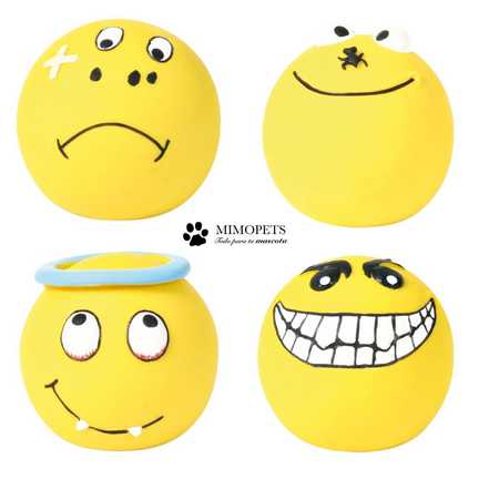 Pelotas Smileys de Trixie 4 Pelotas de latex amarillas en Mimopets