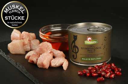 Composición de las latas GranataPet Symphonie de venado y pollo